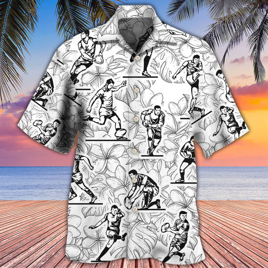 Rugby Tropical Leaf Ball Games - Hawaiian Shirt