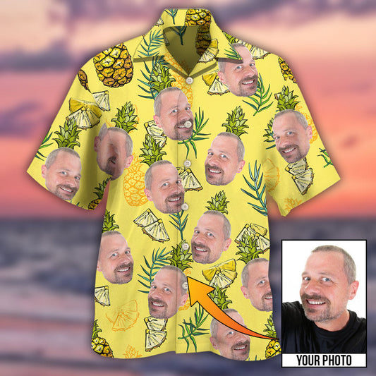 Face Aloha Pineapple Custom Photo - Hawaiian Shirt