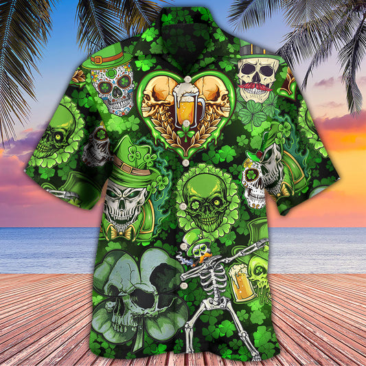 Skull St Patricks Day Art - Hawaiian Shirt