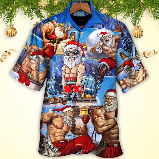 Christmas Santa Weightlifting Christmas Fitness Gym - Hawaiian Shirt - HAWS01NDN031122