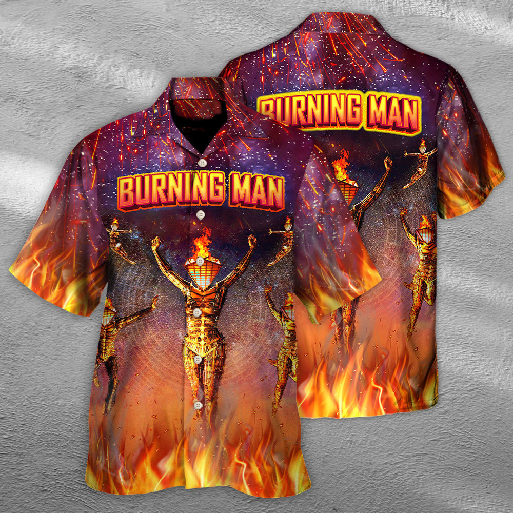 Music Event Burning Man Built To Burn Burning Man - Hawaiian Shirt