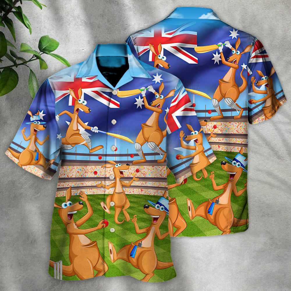 Cricket Kangaroo Play Cricket Funny We Love Cricket - Hawaiian Shirt