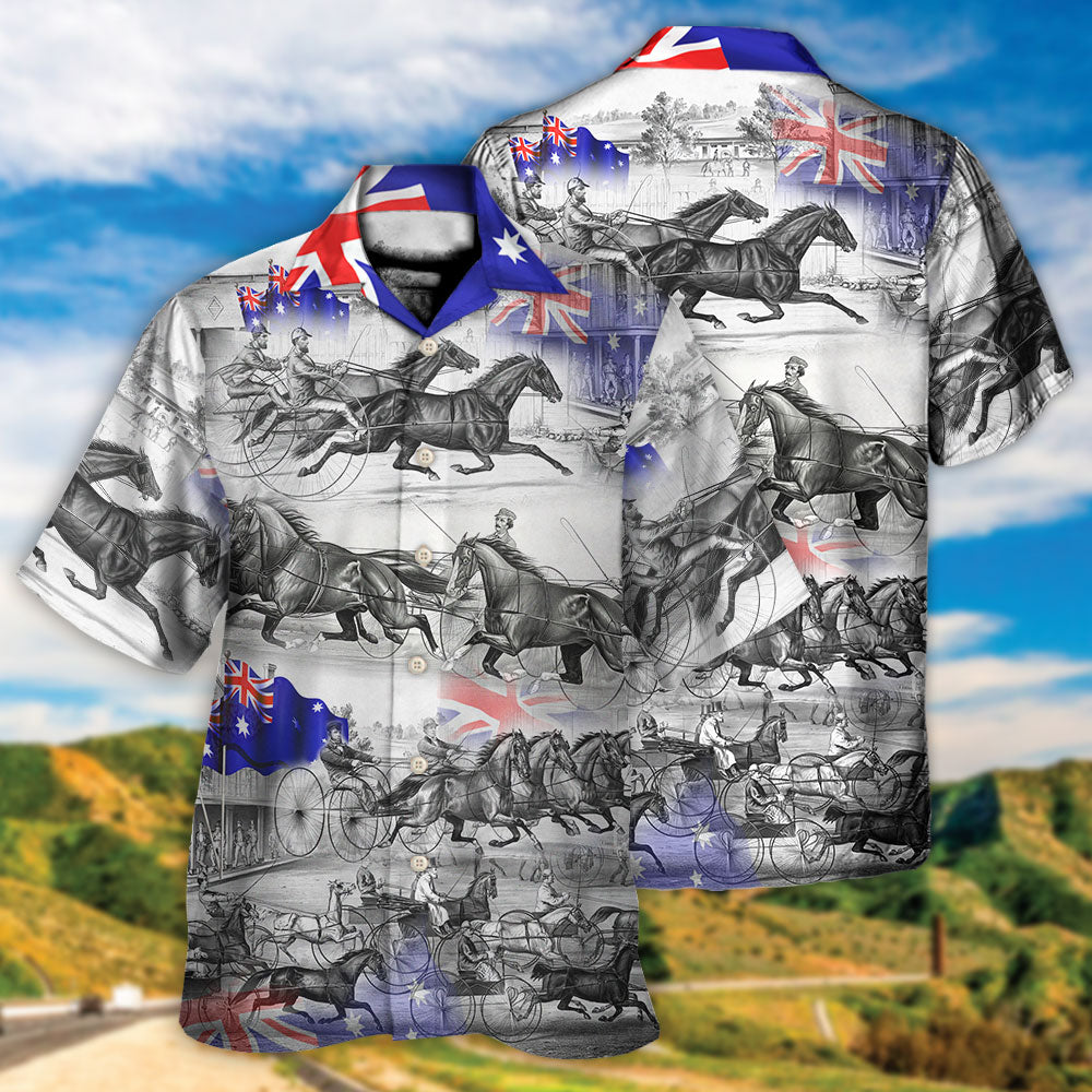 Harness Racing Horse Racing Australia Flag - Hawaiian Shirt