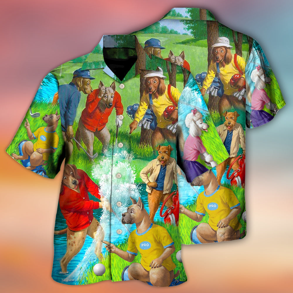 Golf Dog Cool Lover Golf Art Style - Hawaiian Shirt