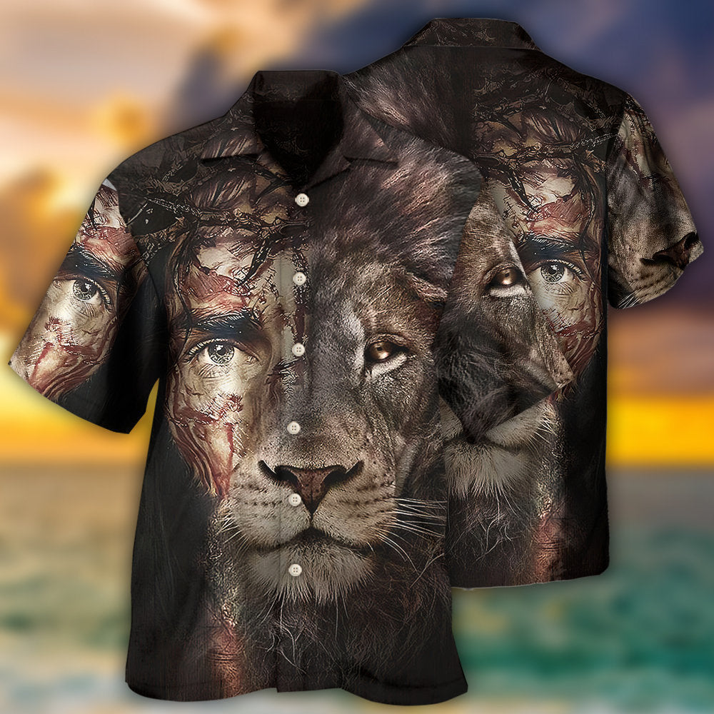 Jesus And Lion - Hawaiian Shirt