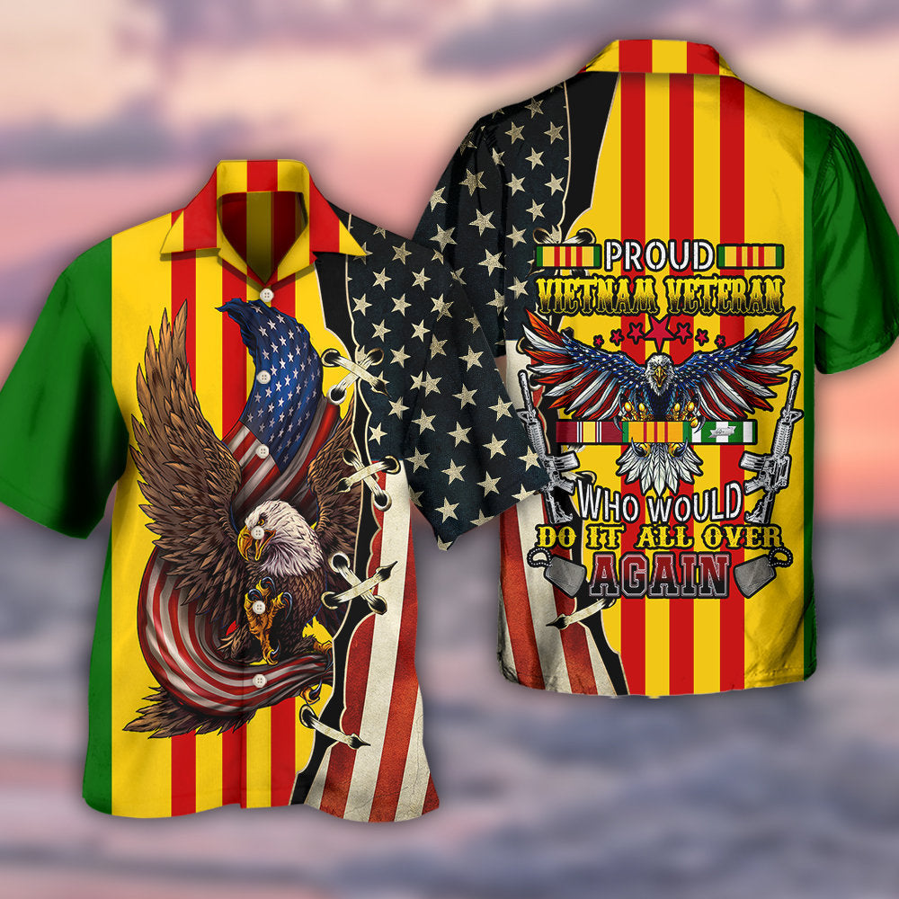 Veteran Vietnam Veteran Eagle Proud - Hawaiian Shirt