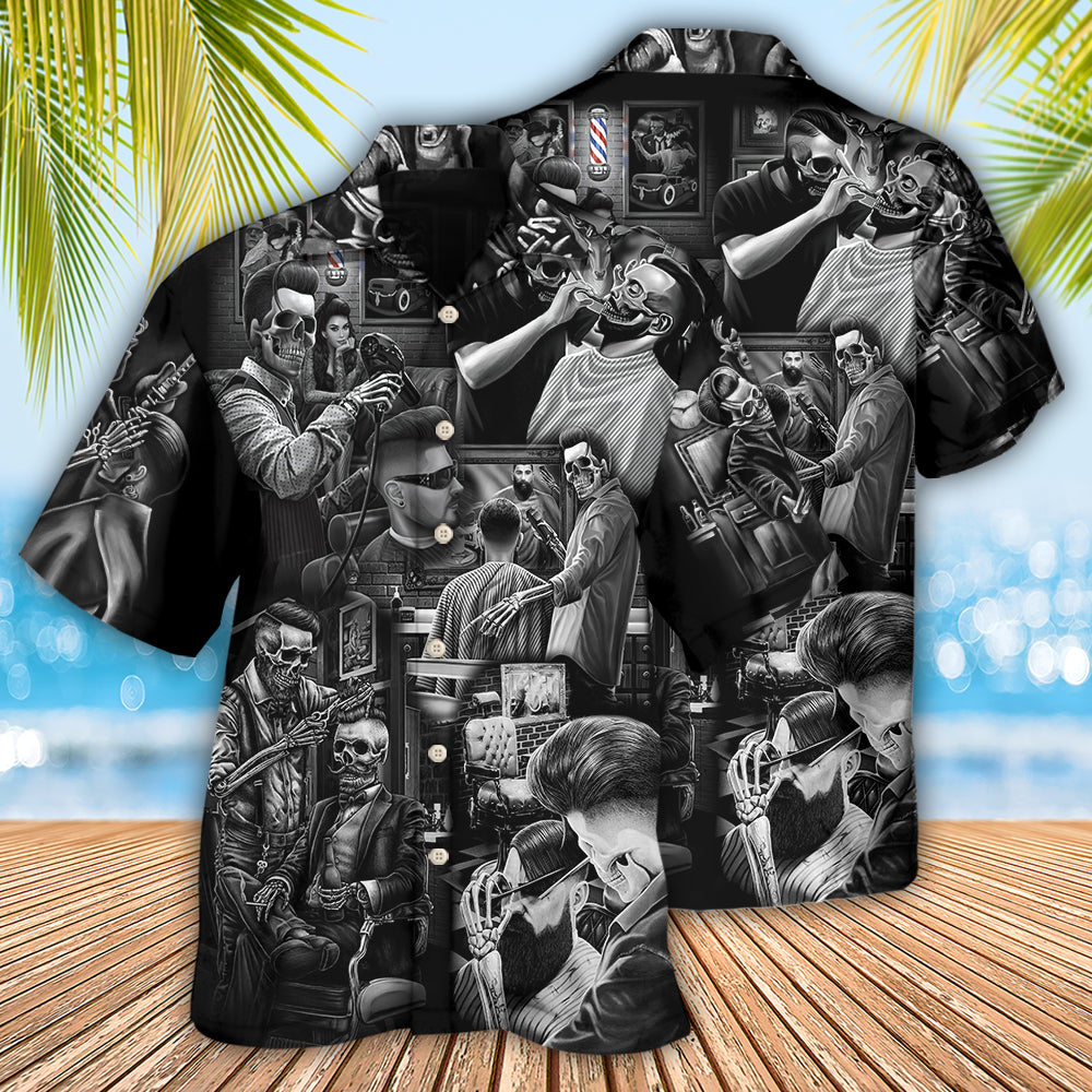 Skull Barber Hairdresser Style - Hawaiian Shirt