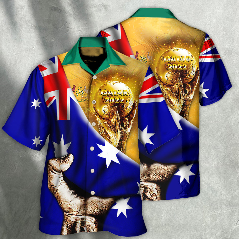 World Cup Qatar 2022 Australia Will Be The Champion Flag Vintage - Hawaiian Shirt