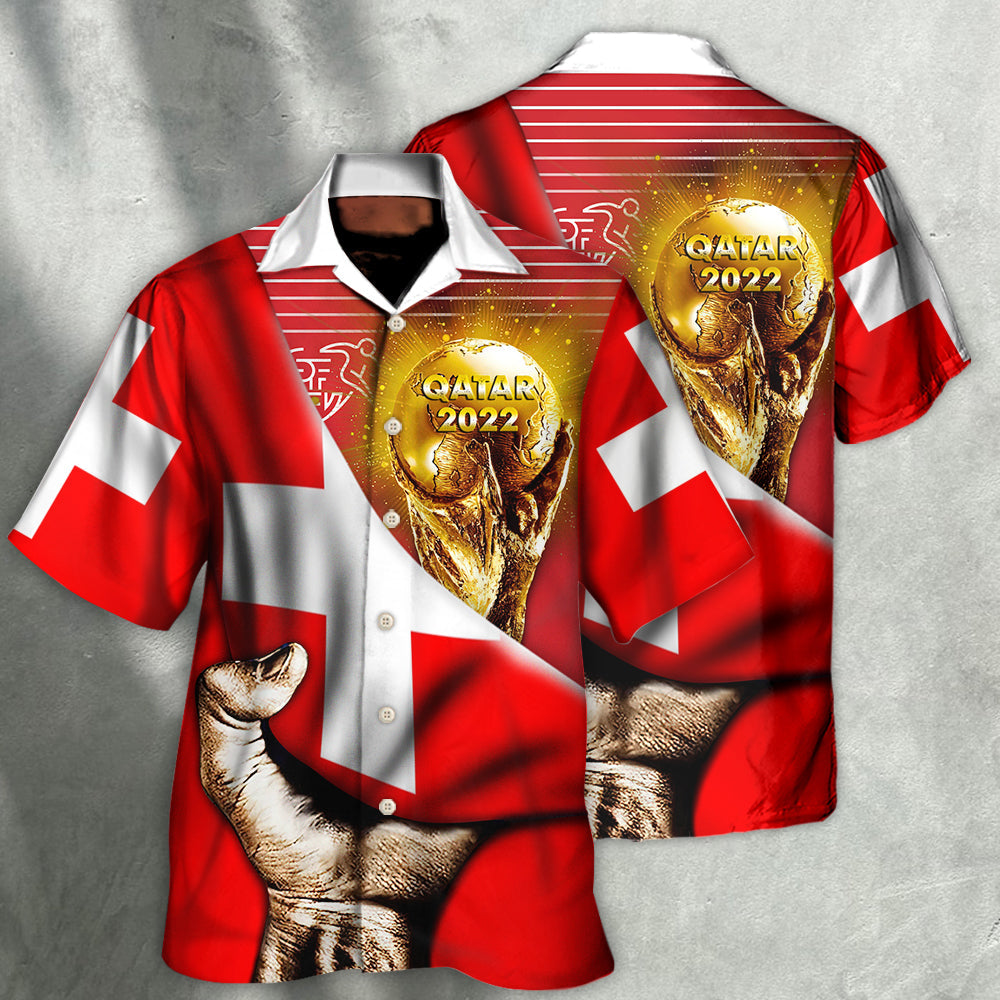 World Cup Qatar 2022 Switzerland Will Be The Champion Flag Vintage - Hawaiian Shirt