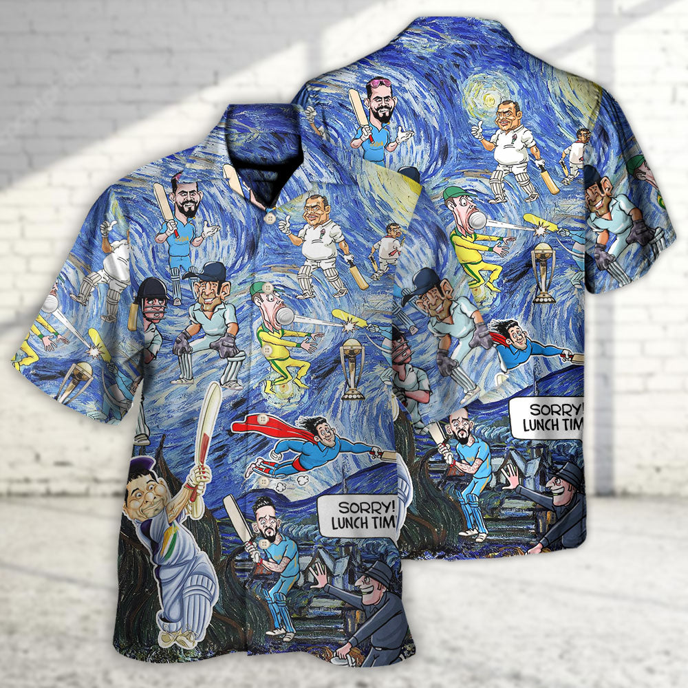Cricket Sport Funny Play Amazing Starry Night Style - Hawaiian Shirt