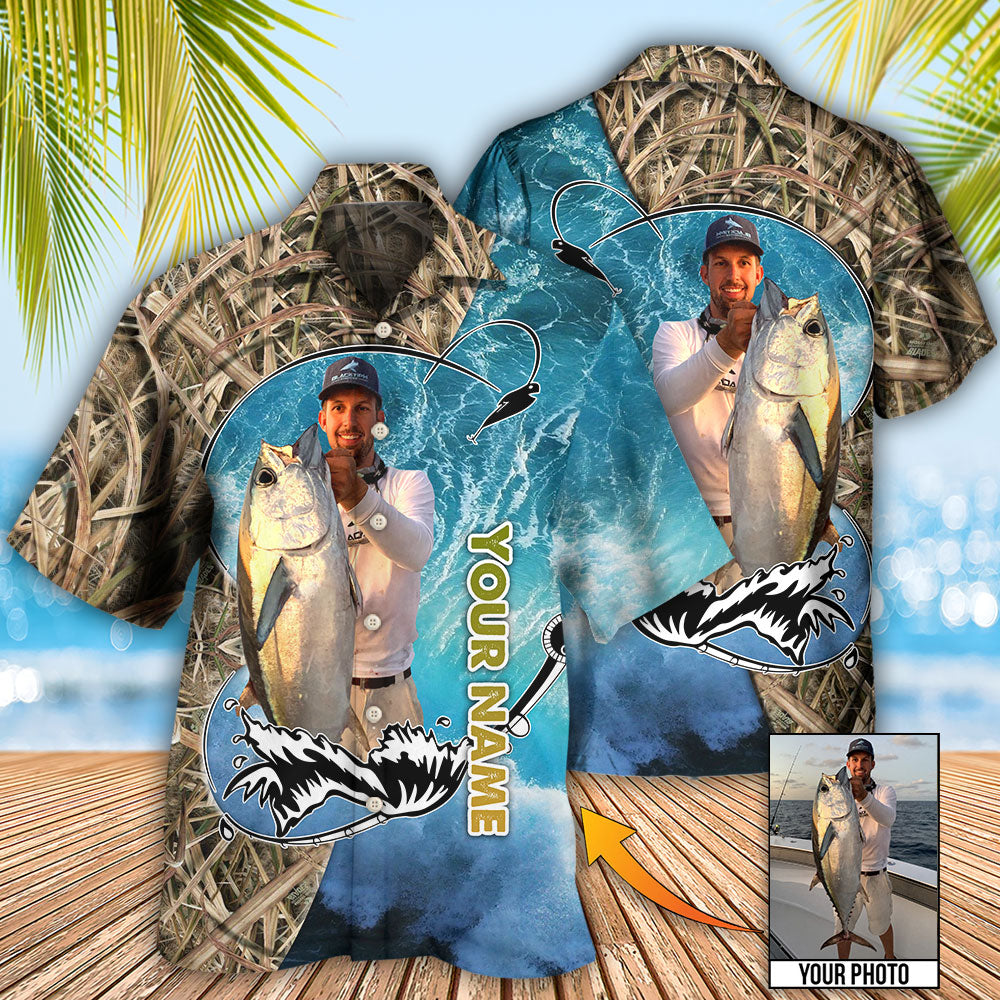 Fishing Blue Water Cool Custom Photo Personalized - Hawaiian Shirt