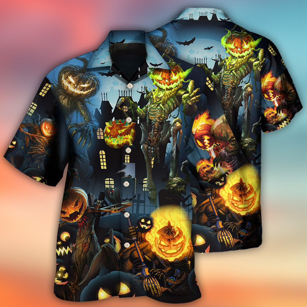 Halloween Pumpkin Scary Sky Night - Hawaiian Shirt
