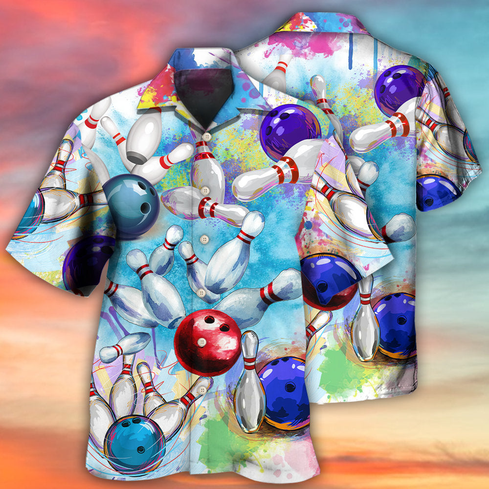 Bowling Ball And Pins Colorful Style - Hawaiian Shirt