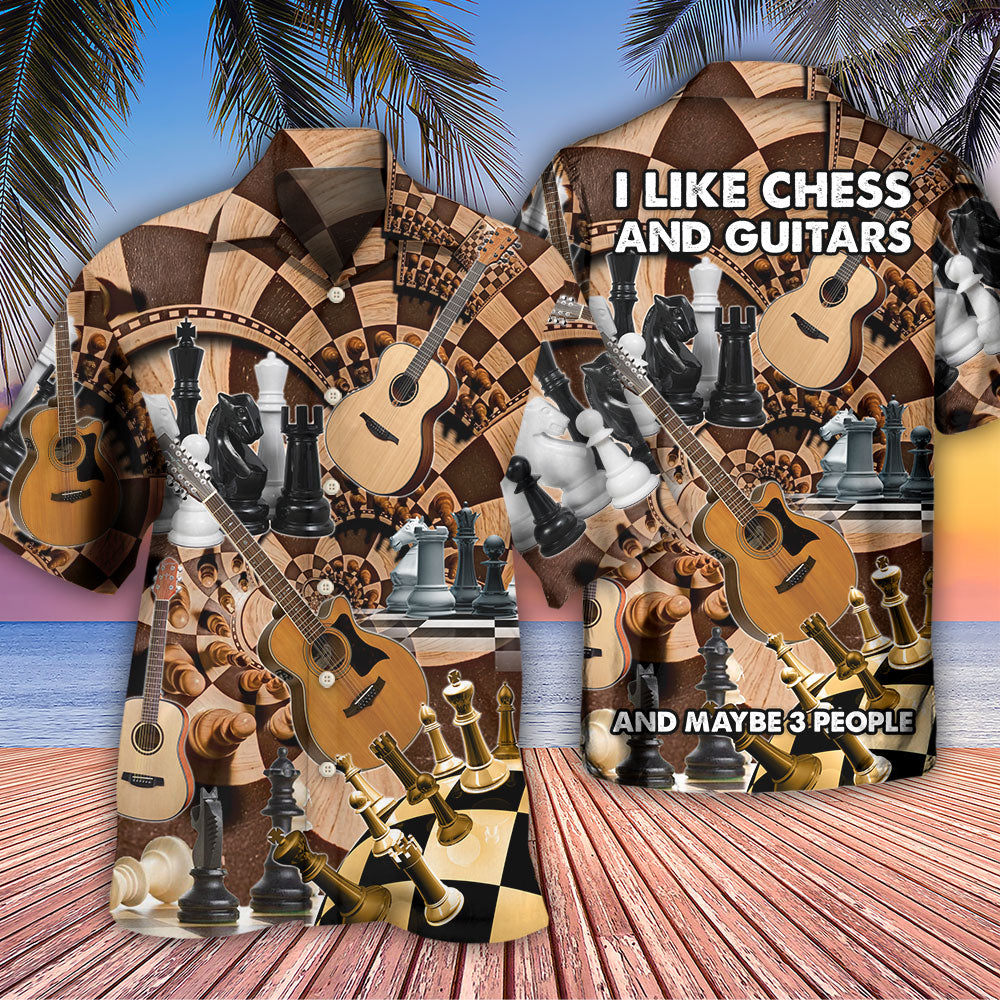 Chess I Like Chess And Guitars - Hawaiian Shirt