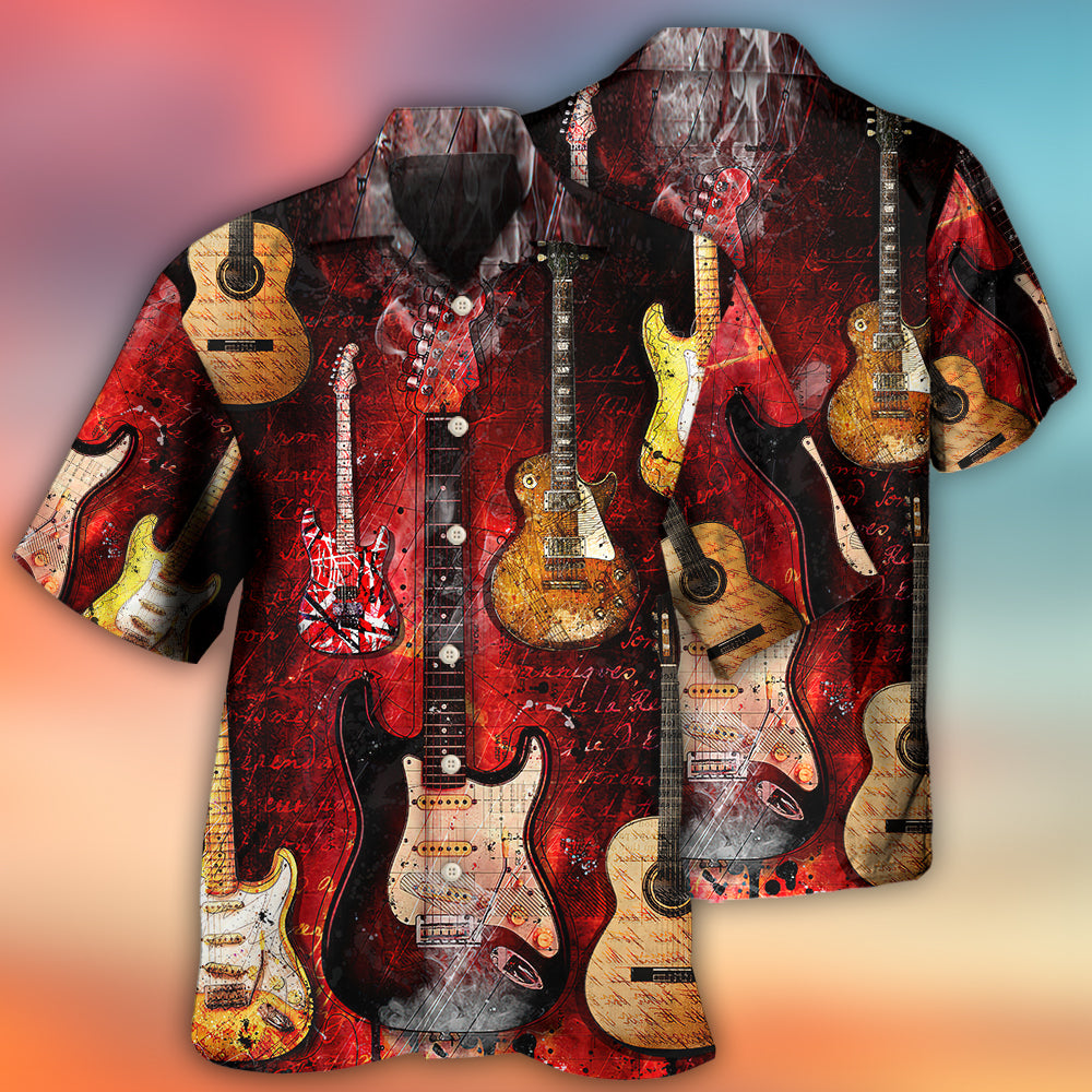 Guitar Abstract Halloween Guitar Art Style - Hawaiian Shirt