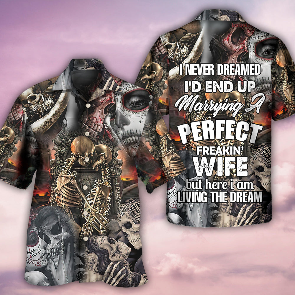 Skull Marrying A Perfect Wife - Hawaiian Shirt