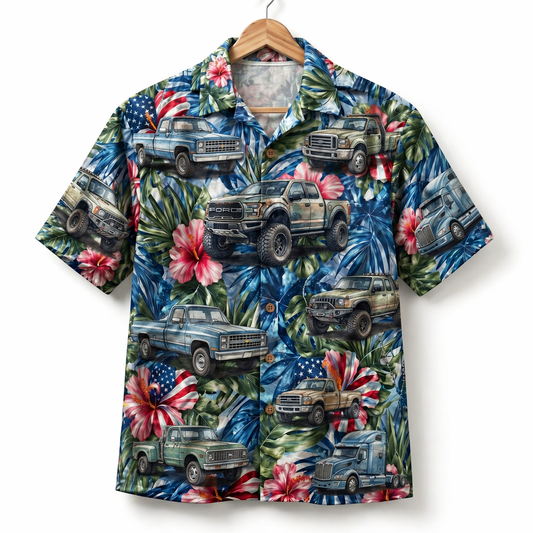 Truck Lover America 4th July 250 Years Anniversary Premium Unisex Hawaiian Shirt For Men and Women