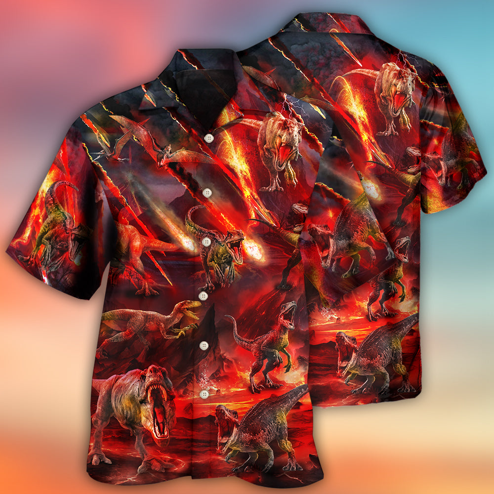 Dinosaur Meteorite Rain Cool Style - Hawaiian Shirt