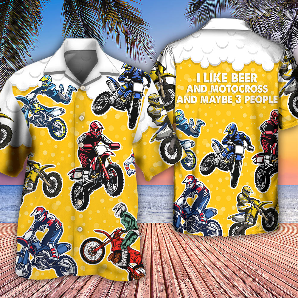 Beer I Like Beer And Motocross Style- Hawaiian Shirt