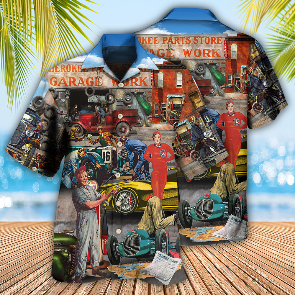 Auto Mechanic Retro Car - Hawaiian Shirt