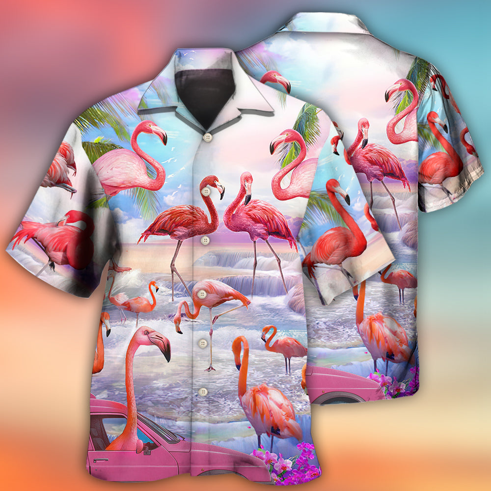 Flamingo In The Paradise Cool Style - Hawaiian Shirt