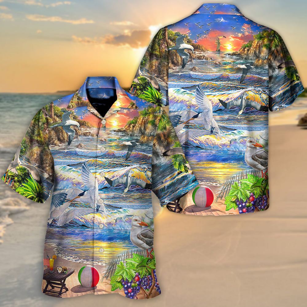 Beach - Today I Will Be Happier Than A Seagull With A French Fry - Unisex Hawaiian Shirt For Men and Women