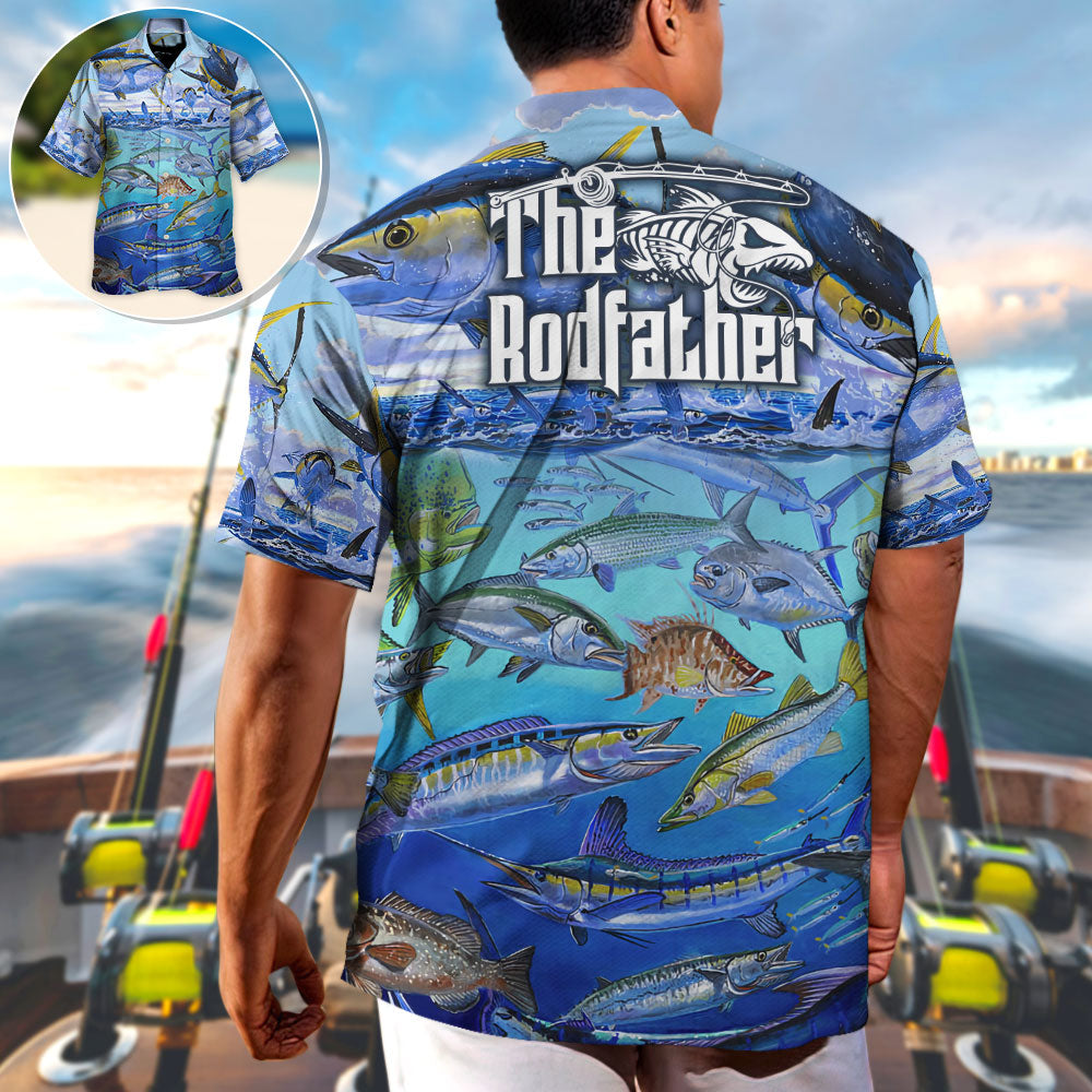 Fishing Undersea The Rodfather Tuna Fish - Unisex Hawaiian Shirt For Men and Women