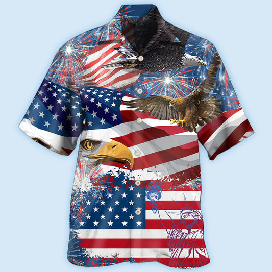 America 4th Of July America Eagle Freedom - Hawaiian Shirt
