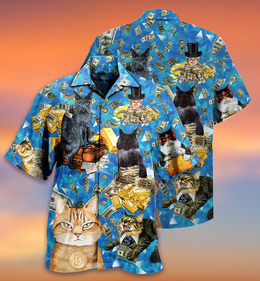Cat Love Money Cool - Hawaiian Shirt