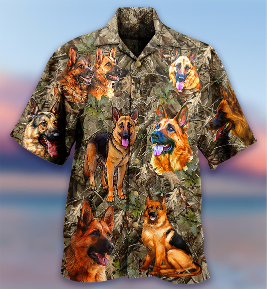 German Shepherd Dog Love Hunting - Hawaiian Shirt