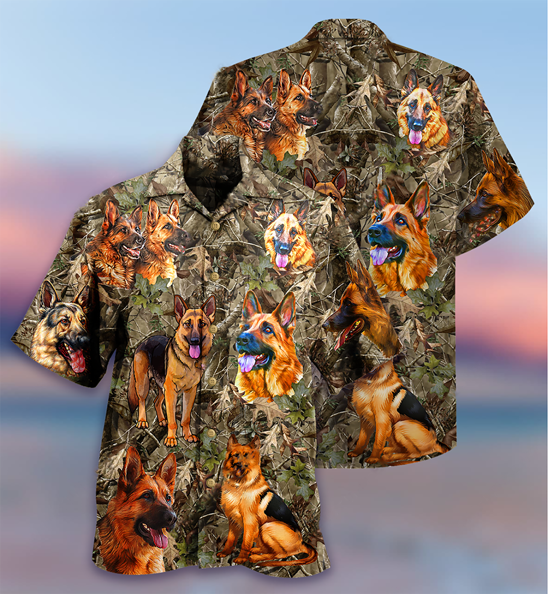 German Shepherd Dog Love Hunting - Hawaiian Shirt