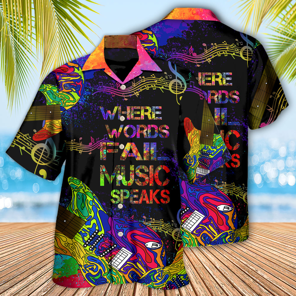 Guitar Where Music Speaks - Hawaiian Shirt