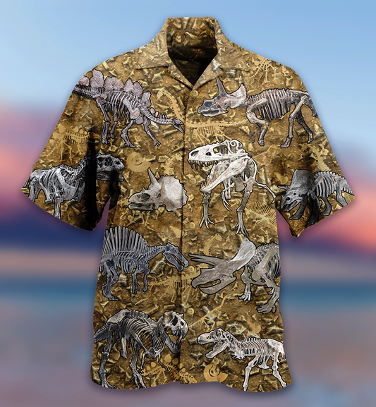Dinosaur Cool Bone Style - Hawaiian Shirt