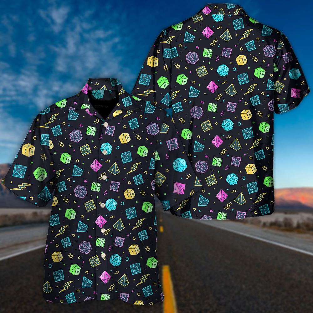 DnD Dice Retro Design - Unisex Hawaiian Shirt For Men and Women
