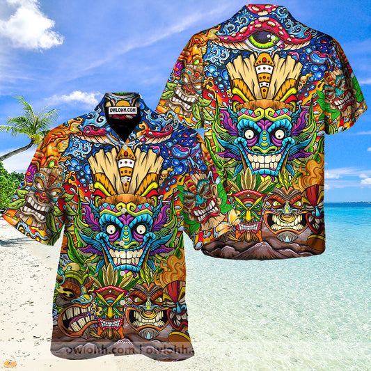 Aloha Tiki Mask - Unisex Hawaiian Shirt For Men and Women
