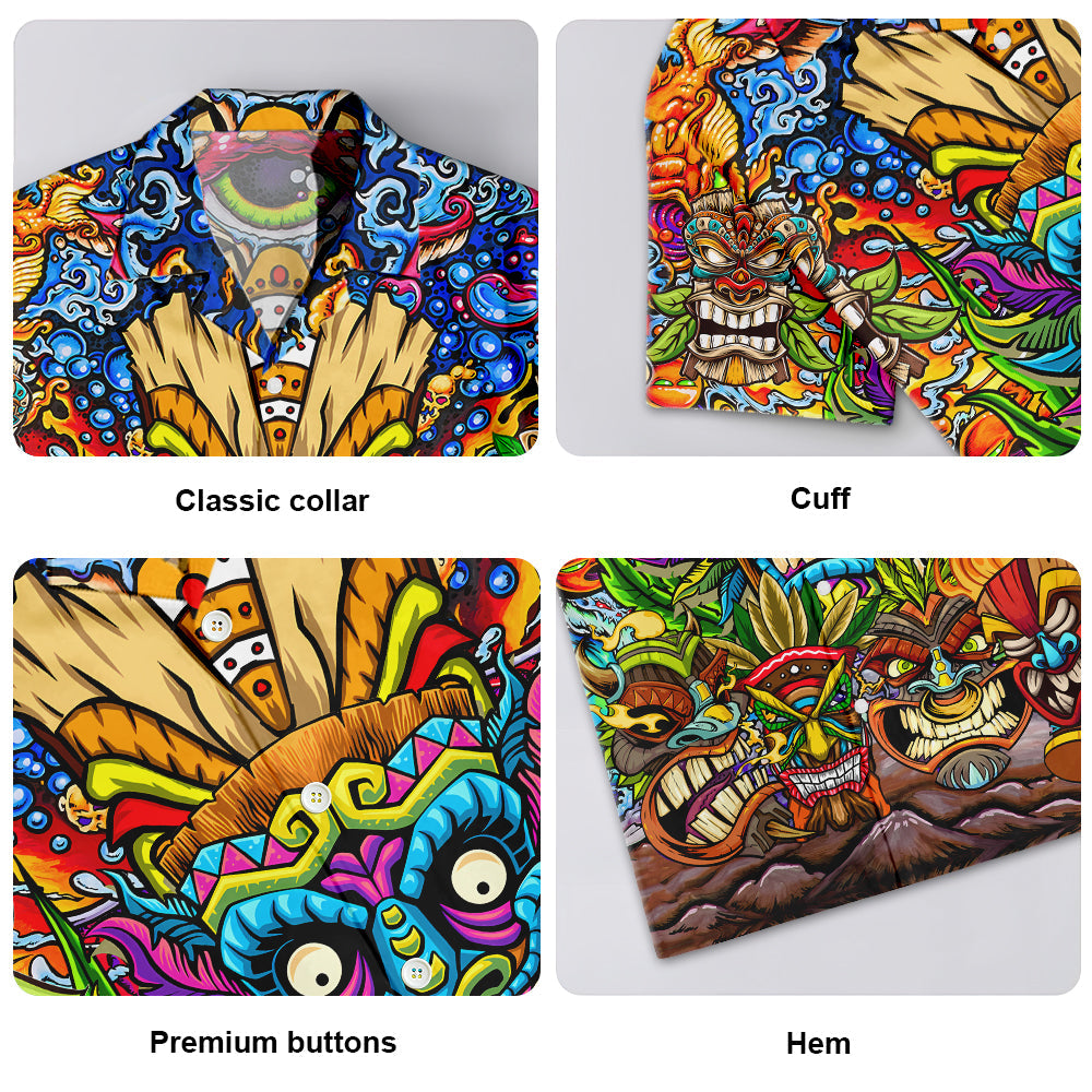 Aloha Tiki Mask - Unisex Hawaiian Shirt For Men and Women