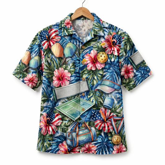 Pickleball America 4th July 250 Years Anniversary Premium Unisex Hawaiian Shirt For Men and Women