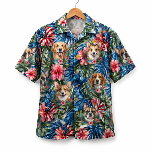 Dog America 4th July 250 Years Anniversary Premium Unisex Hawaiian Shirt For Men and Women