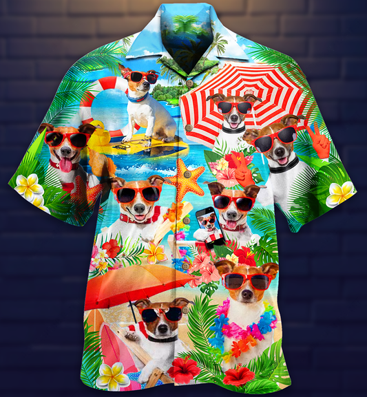Jack Russell Terrier Dog Love Beach - Hawaiian Shirt