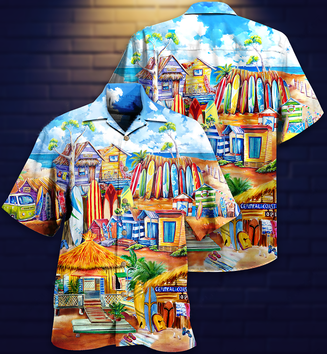 Surfing Store And Beach - Hawaiian Shirt