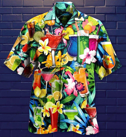 Cocktail And Flowers - Hawaiian Shirt