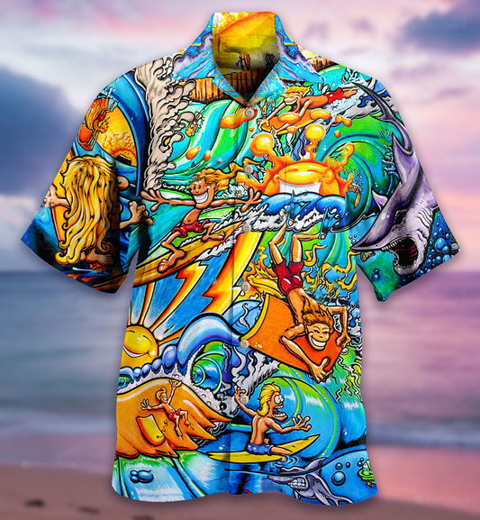 Surfing Happy Life - Hawaiian Shirt