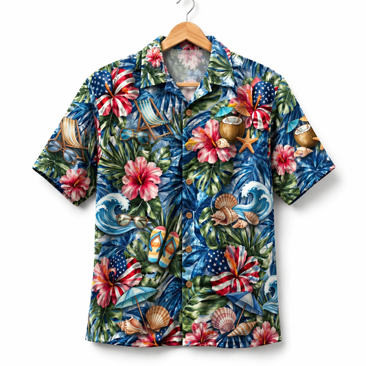Beach Life America 4th July 250 Years Anniversary Premium Unisex Hawaiian Shirt For Men and Women