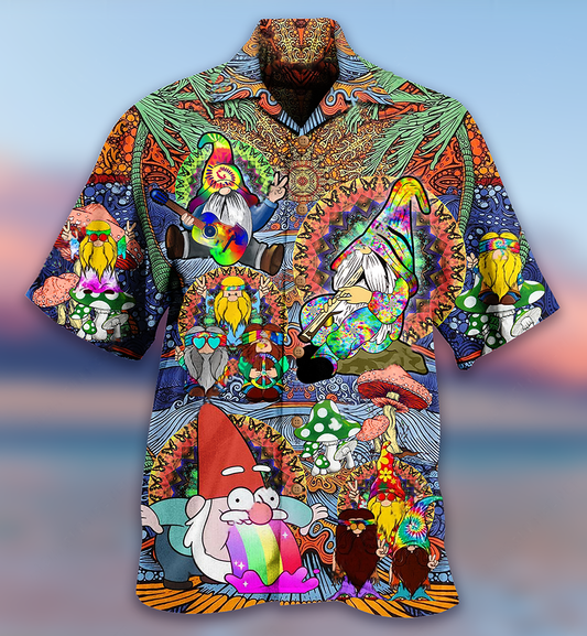Hippie Gnome Peace Life Color - Hawaiian Shirt