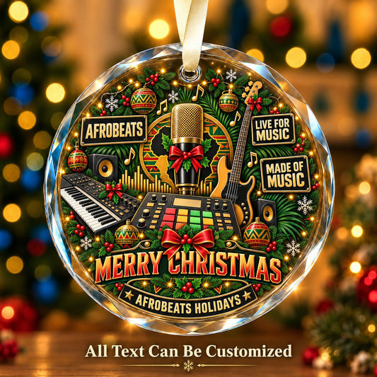 Afrobeats Personalized Glass Ornament | 5To9Vibe