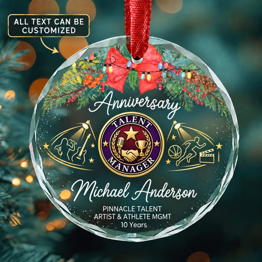 Agents and Business Managers of Artists Performers and Athletes Personalized Glass Ornament | 5To9Vibe