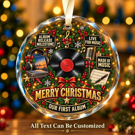 Album Release Milestone Personalized Glass Ornament | 5To9Vibe