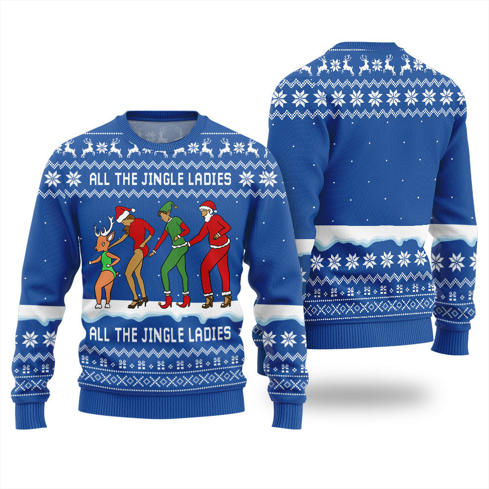 All The Jingle Ladies Santa Squad Ugly Xmas Sweater