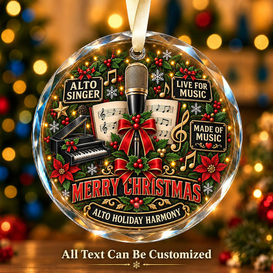 Alto Singer Personalized Glass Ornament | 5To9Vibe