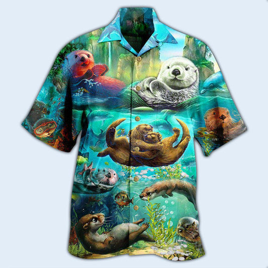 Otter Animals You Are My Otter Half In The Ocean - Hawaiian Shirt